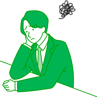 困っている男性のイラスト